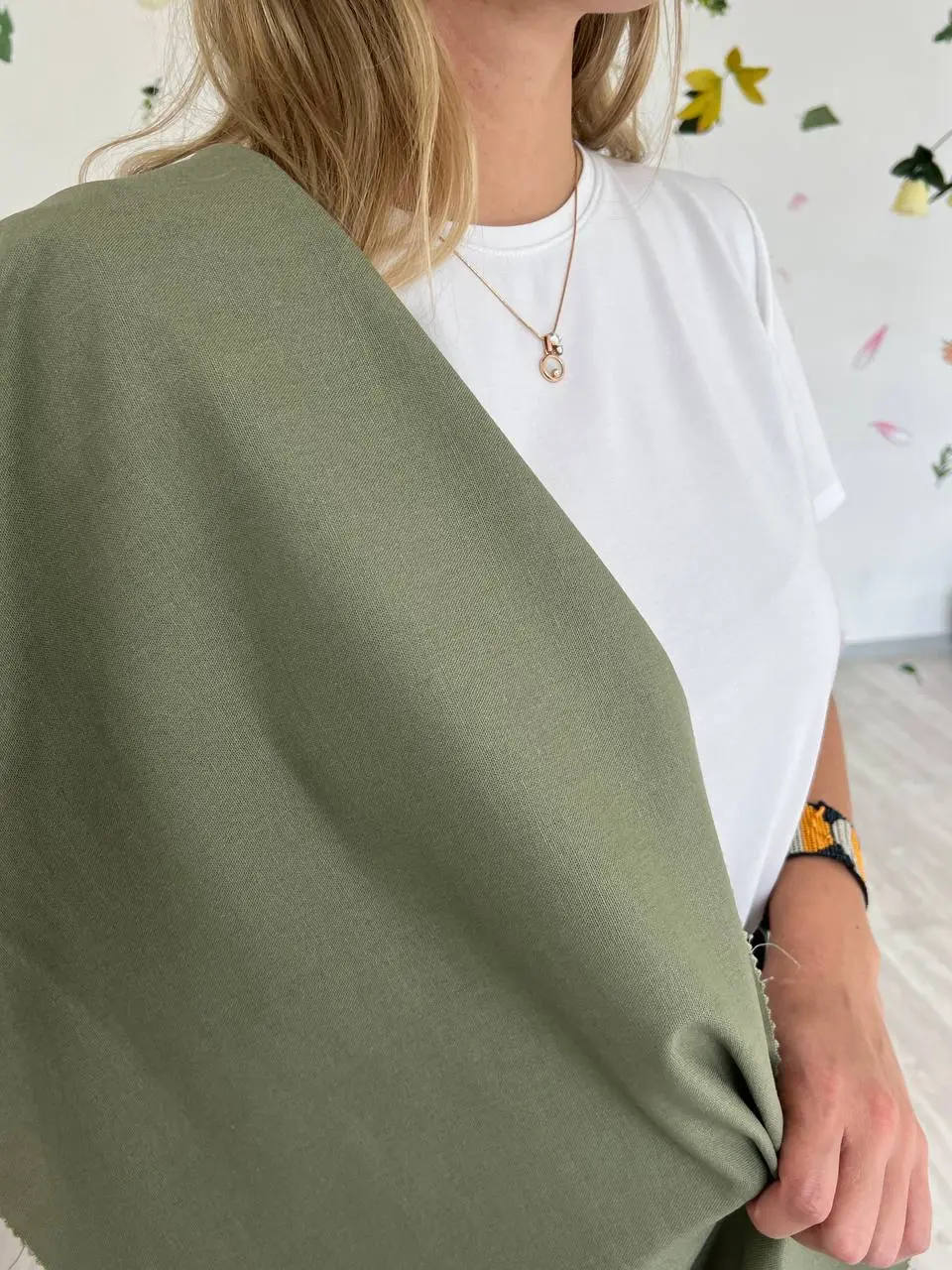 лен с хлопком шалфей 5545, 86