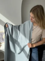 деним умягченный серо-голубой premier fabric