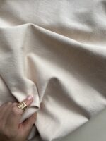 деним плотный с велюр эффектом, цвет ваниль
