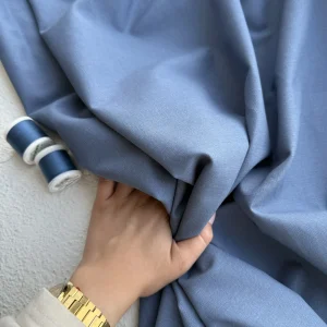 лен с хлопком синяя лазурь