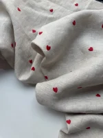 лен с вышивкой цвет натуральный купить в premier fabric