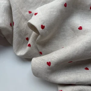 лен с вышивкой цвет натуральный купить в premier fabric