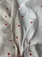 лен с вышивкой цвет белый купить в premier fabric