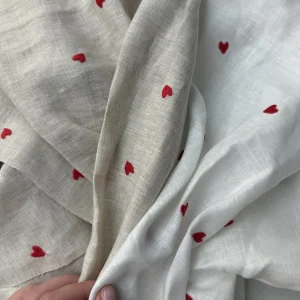 лен с вышивкой цвет натуральный купить в premier fabric