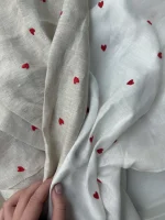 лен с вышивкой цвет белый купить в premier fabric