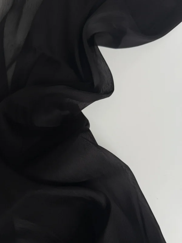 лён с шёлком чёрный premier fabric