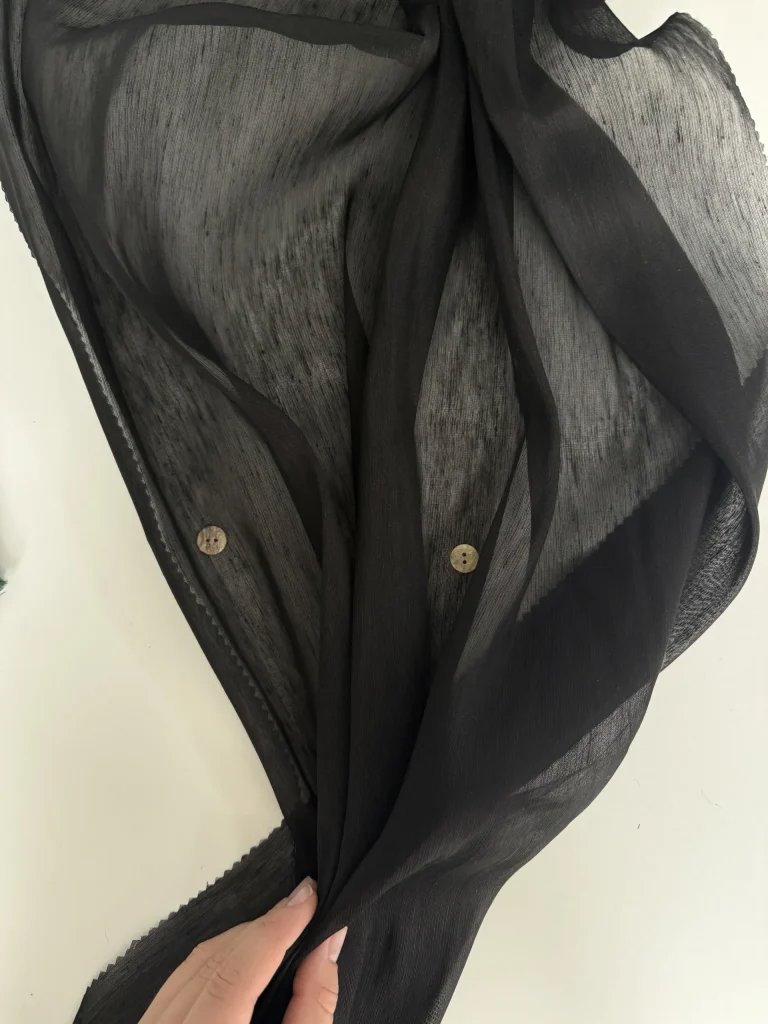 лён с шёлком чёрный premier fabric