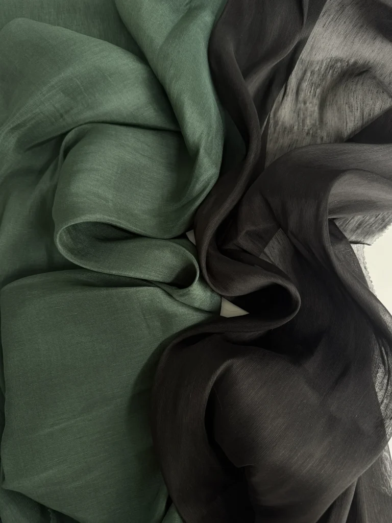 лён с шёлком чёрный premier fabric