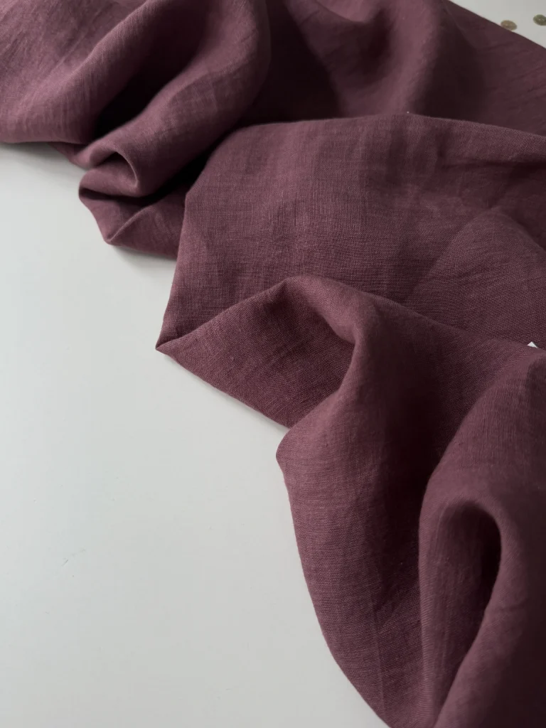лен плательный 100%, слива premier fabric