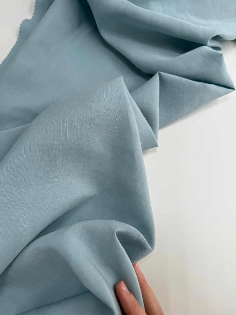 тенсель со льном голубой premier fabric