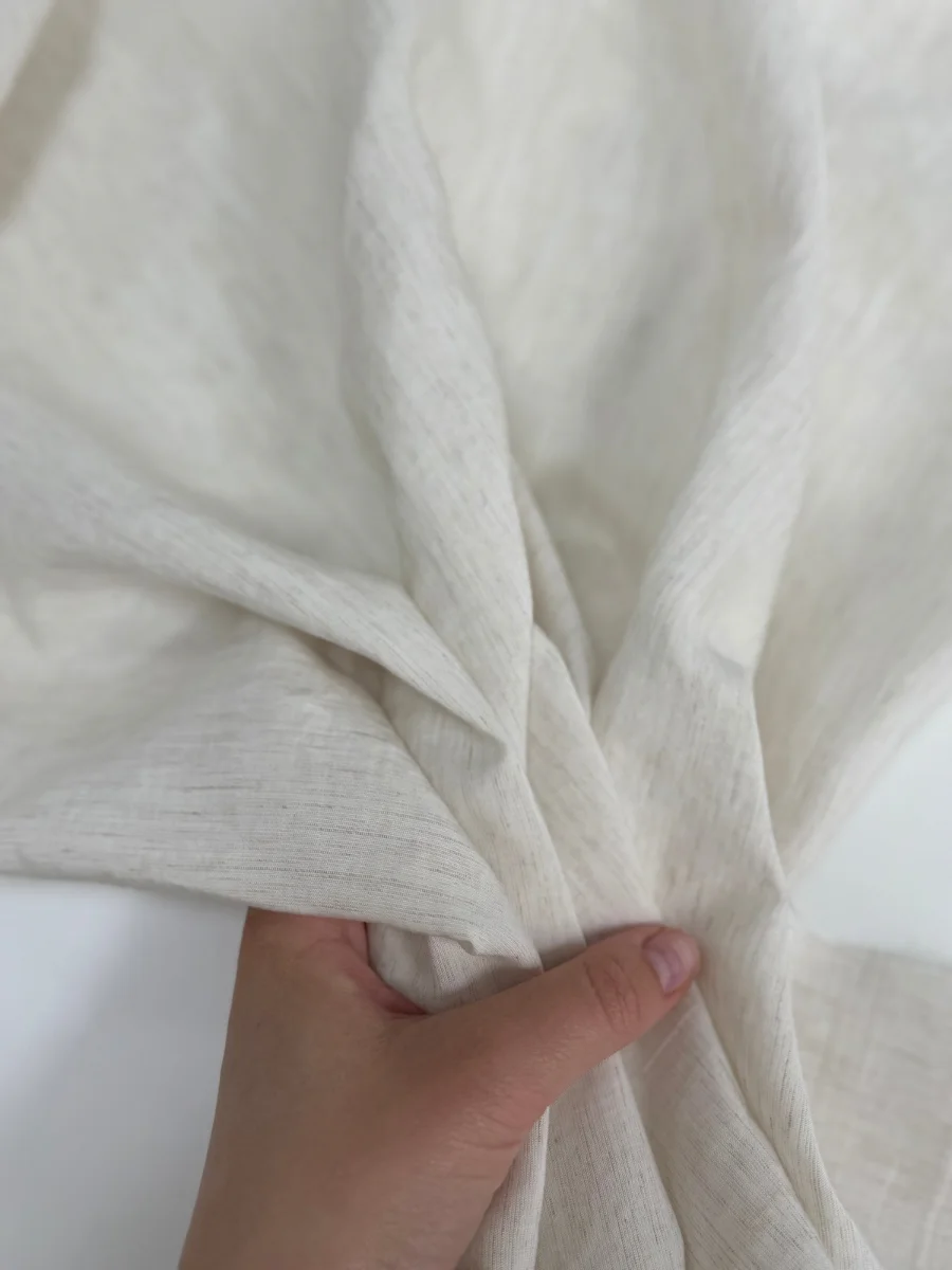 тенсель со льном натуральный белый premier fabric