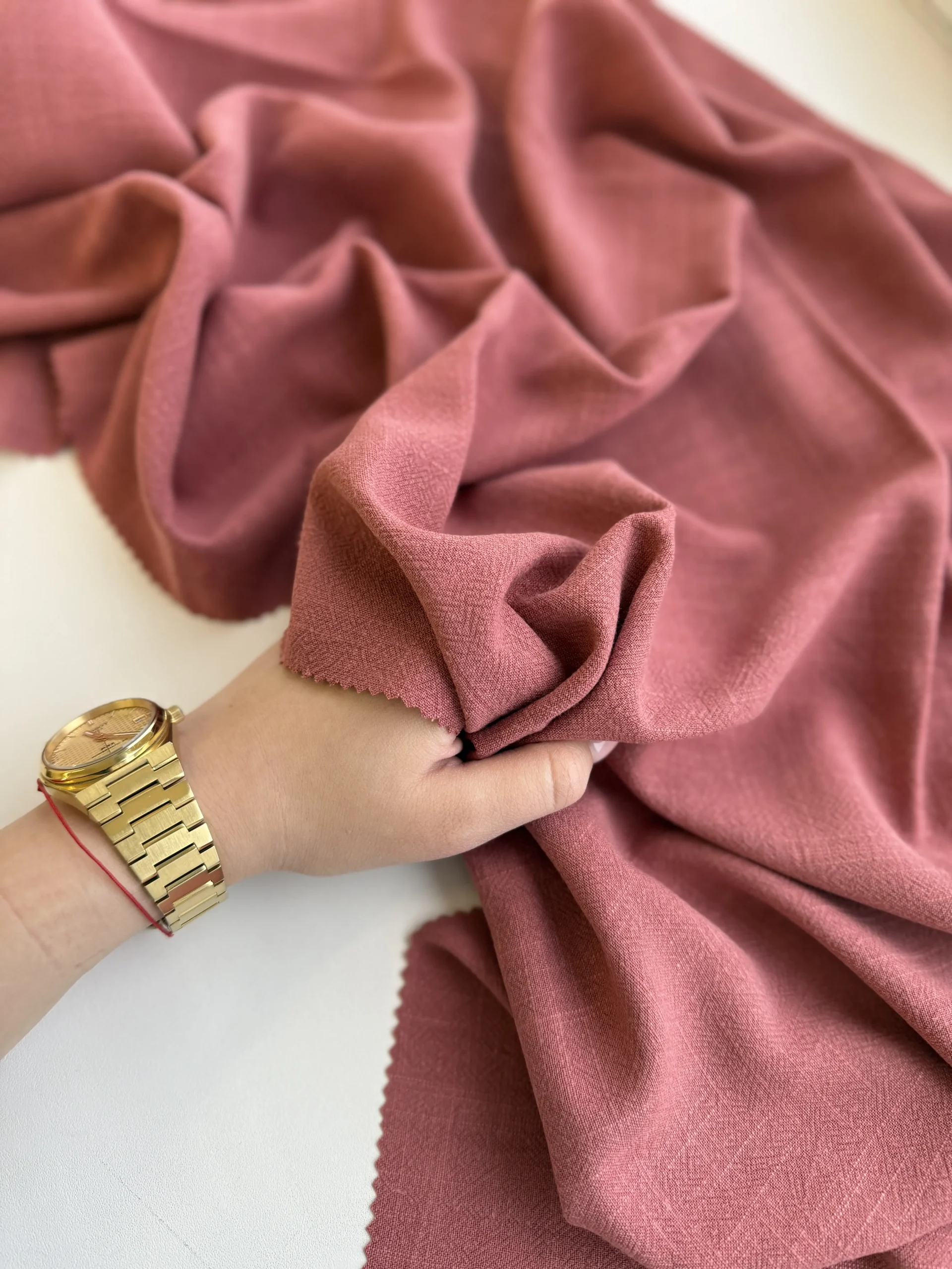 лен с вискозой лососевый premier fabric