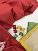 лен с хлопком красный premier fabric