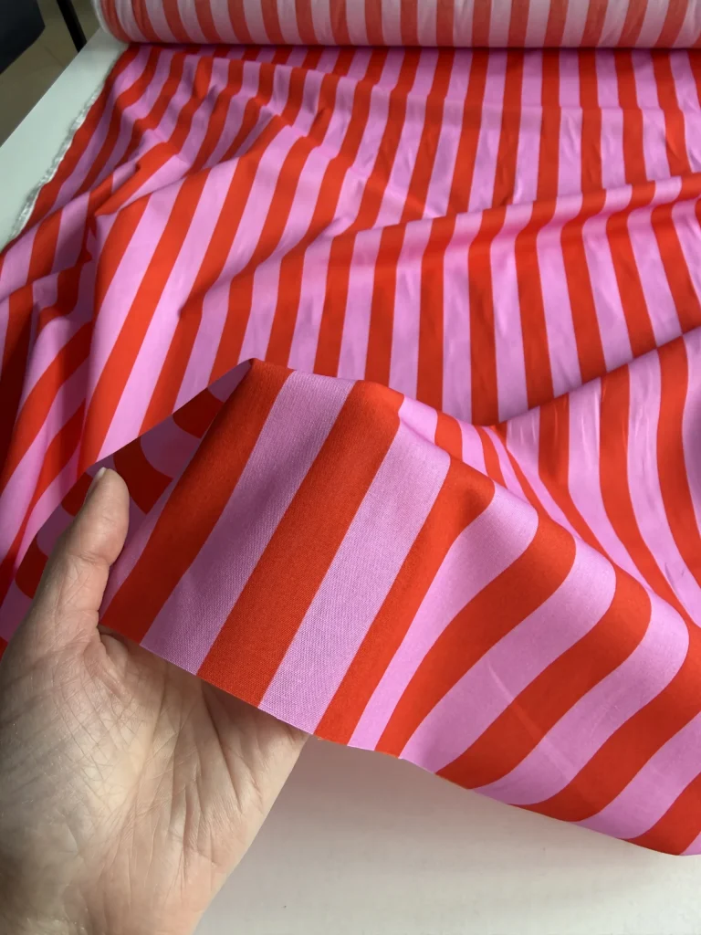 полоска розово-красный хлопок premier fabric