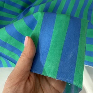 полоска сине-зеленый хлопок premier fabric