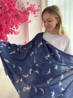 ласточки на синем premier fabric