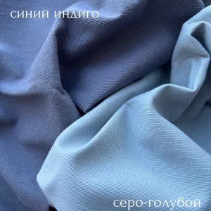деним умягченный, цвет "синий индиго" premier fabric