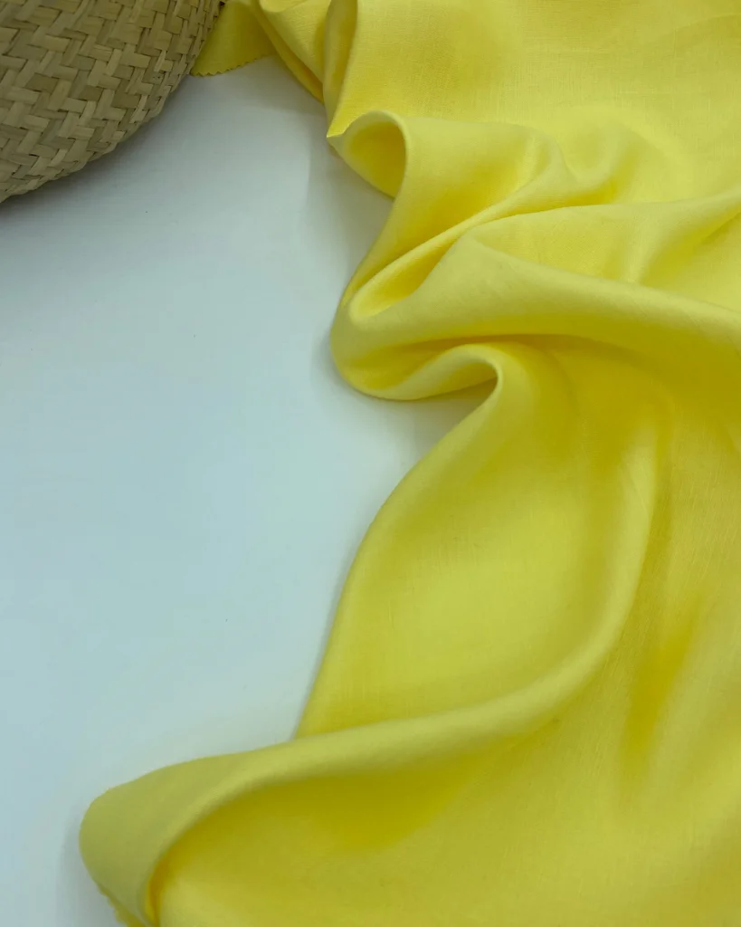 лён с вискозой, цвет лимонный premier fabric