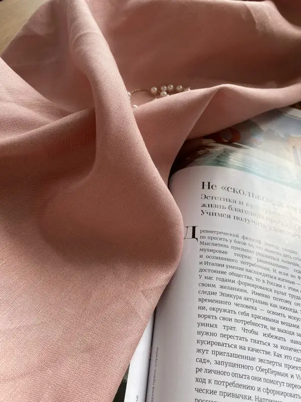 лен с вискозой "розовый зефир" premier fabric